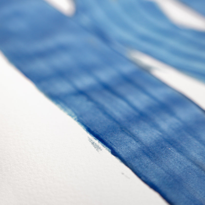 Path Blue Print - 24" x 36" 100% Cotton Fine Art Archival Paper Textured Matte Finish - Printed in Canada