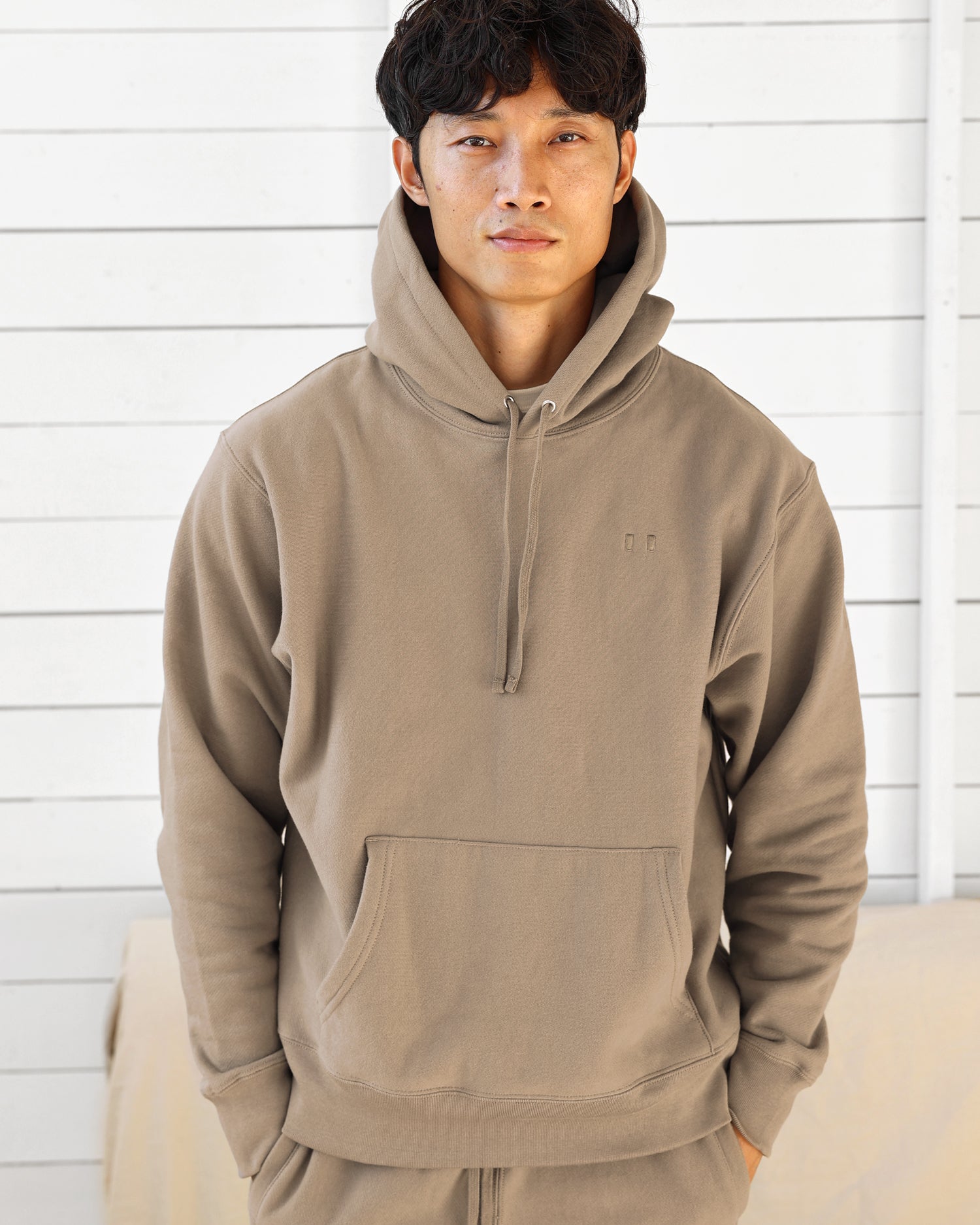 Made in Canada Reverse 100% Cotton Cross Grain Hoodie Stone Taupe Sand - Unisex - Provice of Canada