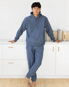 Made in Canada Reverse 100% Cotton Cross Grain Sweatpants Blue Slate - Unisex - Provice of Canada