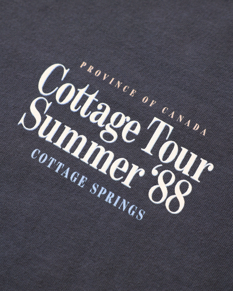 Made in Canada 100% Organic Cotton Cottage Tour Long Sleeve Tee Ink Washed Black - Unisex - Province of Canada