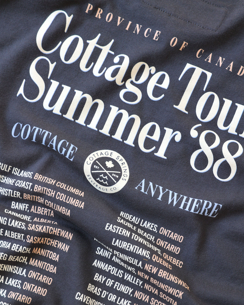 Made in Canada 100% Organic Cotton Cottage Tour Long Sleeve Tee Ink Washed Black - Unisex - Province of Canada