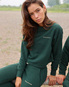 Made in Canada 100% Cotton French Terry Crop Sweatshirt Forest - Province of Canada