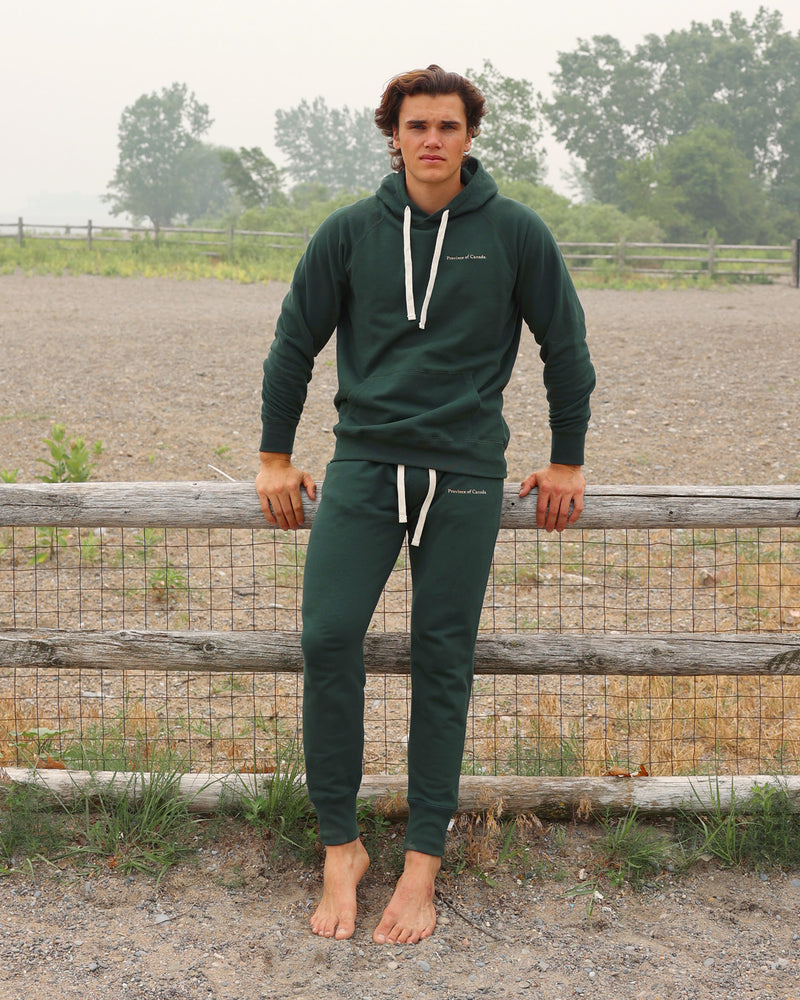 Merino Wool French Terry Sweatpant, Forest Night