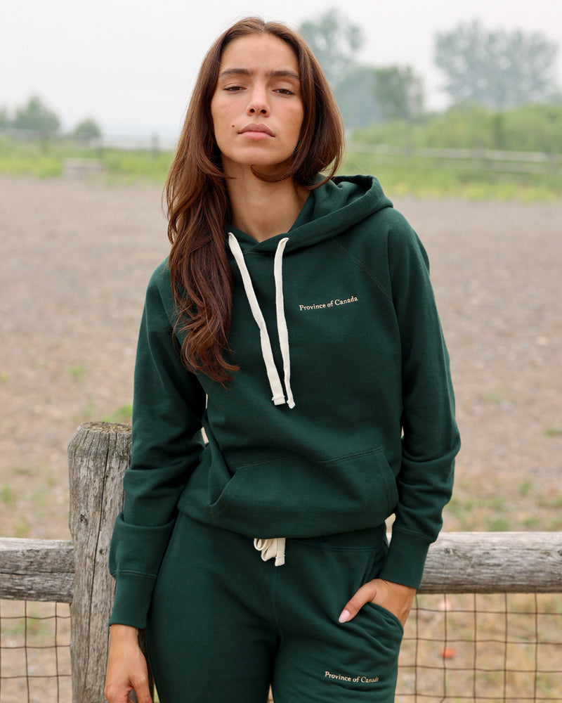 Made in Canada 100% Cotton French Terry Hoodie Forest - Unisex - Province of Canada