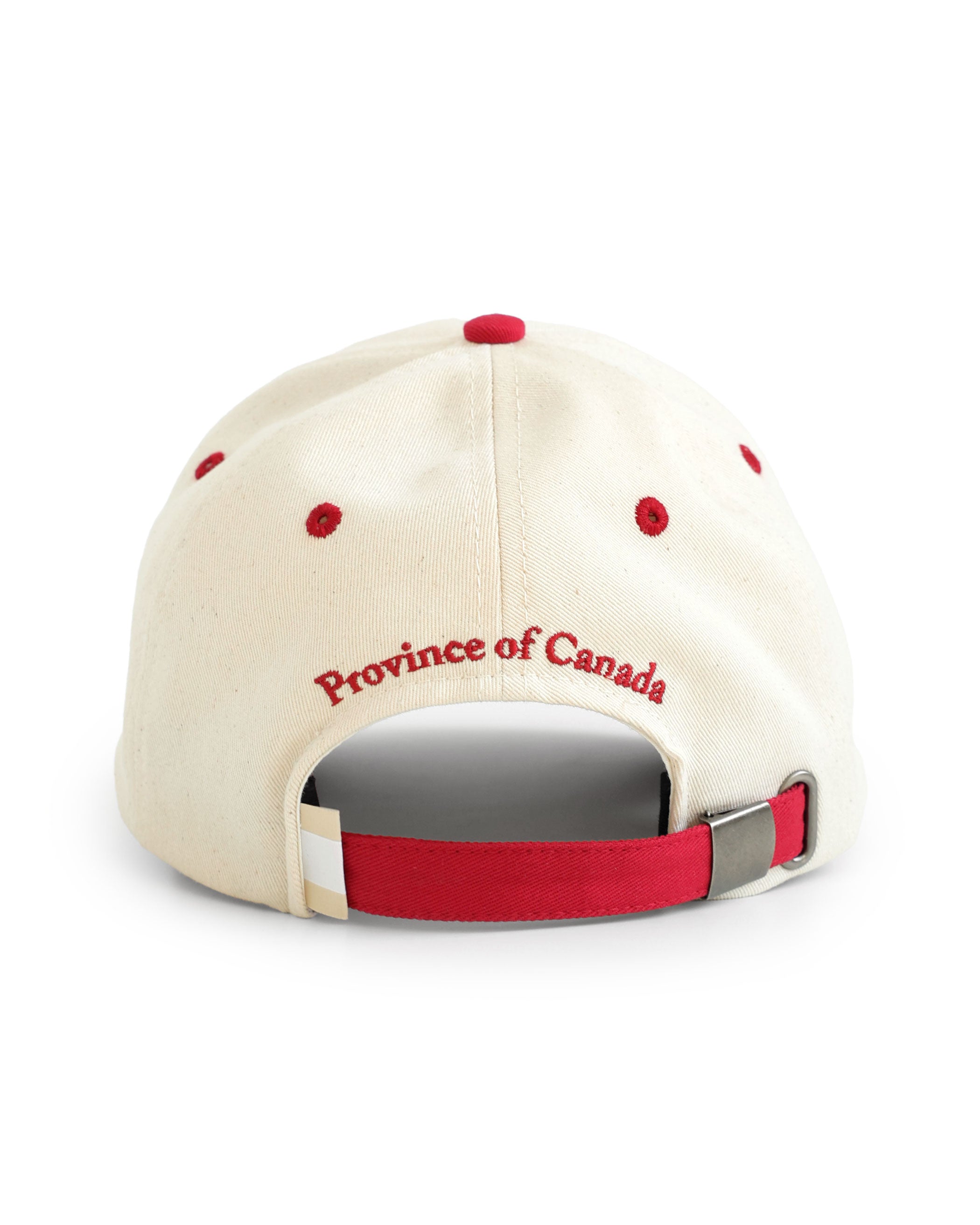 Made in Canada 100% Cotton Baseball Hat Red Natural - Province of Canada