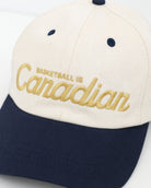 Made in Canada 100% Cotton Basketball is Canadian Hat Navy and Natural - Province of Canada