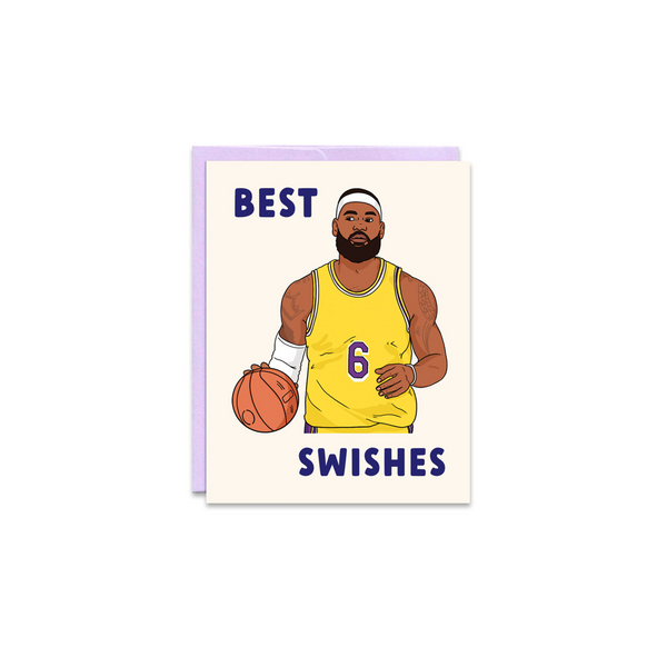 Best Swishes Lebron Birthday Greeting Card - Made in Canada - Province of Canada