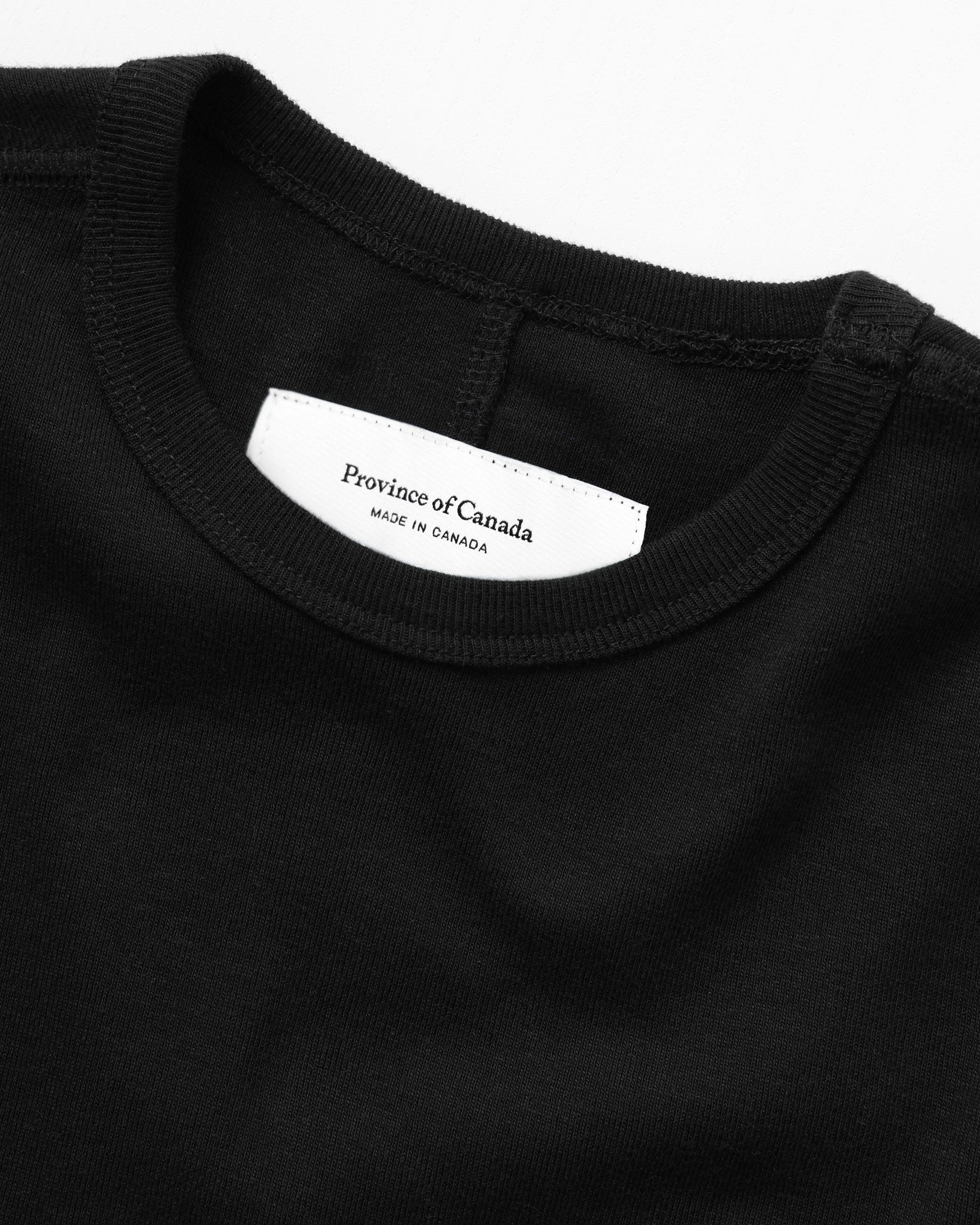 Made in Canada Fitted Rib Tee Black 100% Organic Cotton - Province of Canada