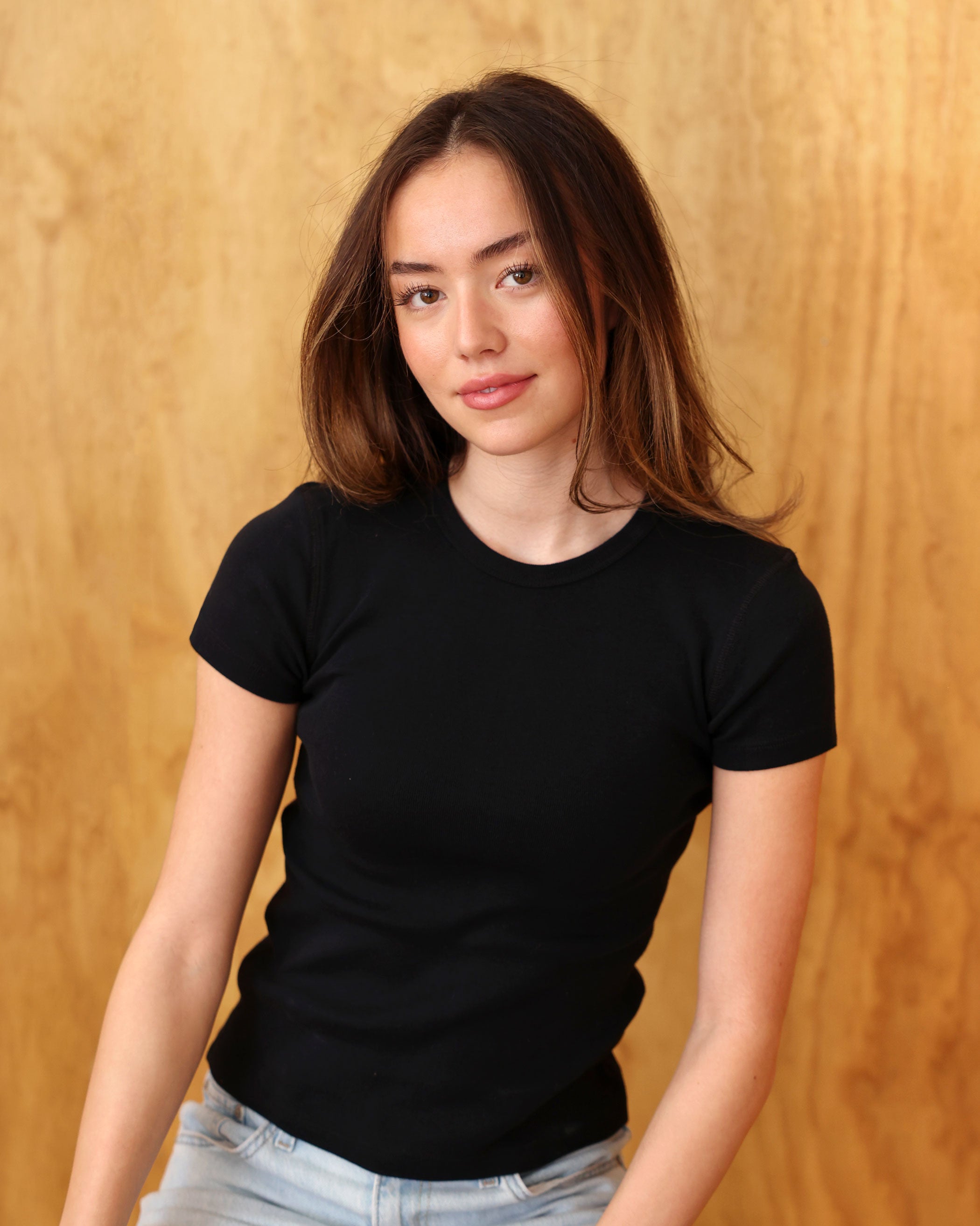 Made in Canada Fitted Rib Tee Black 100% Organic Cotton - Province of Canada