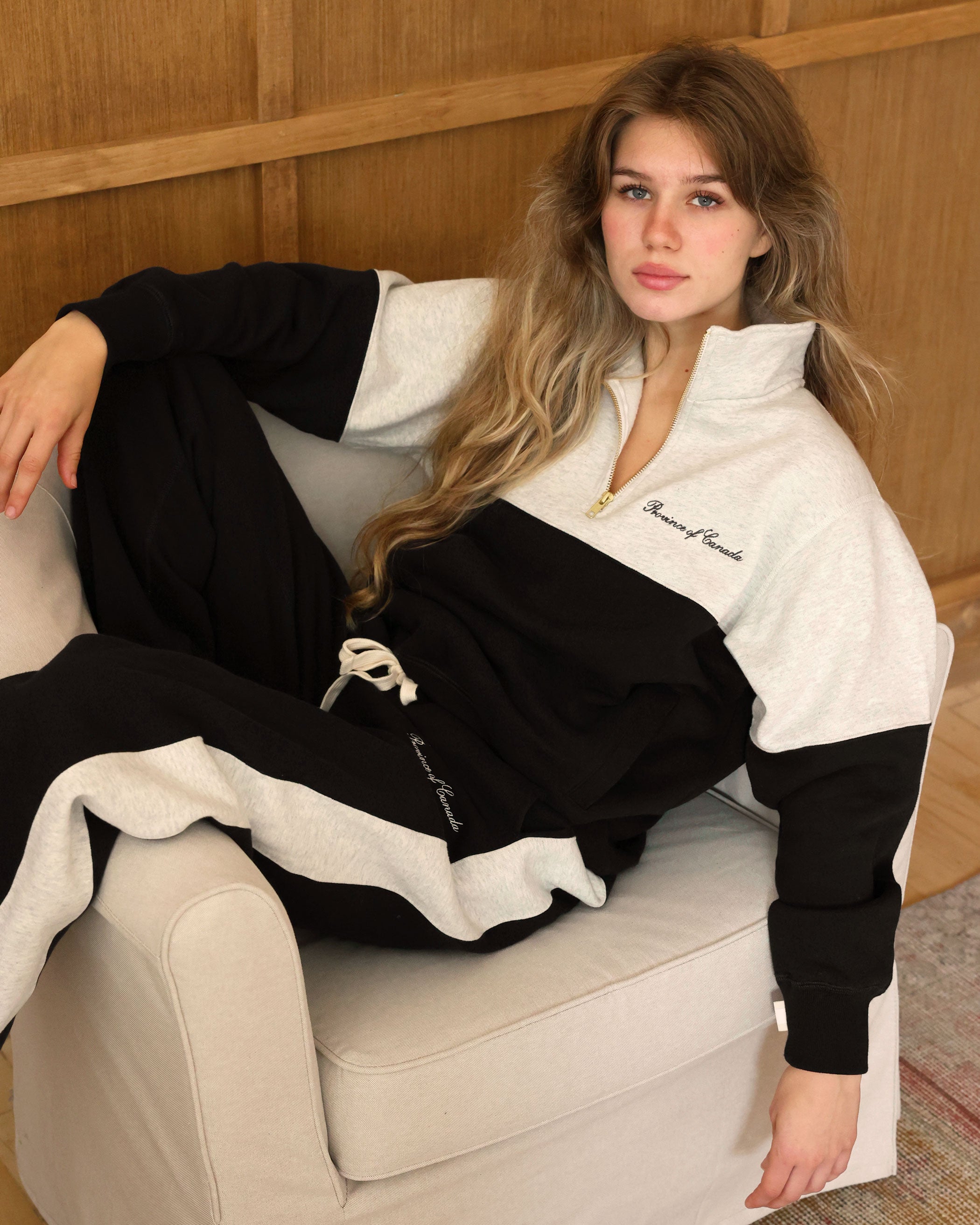 SWITCH ZIP JACKET M ブラック/グレー/ホワイト Club Fleece Half Zip Black - Unisex – Province of Canada