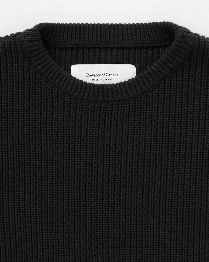 Made in Canada 100% Cotton Cotton Knit Sweater Black - Unisex - Province of Canada 