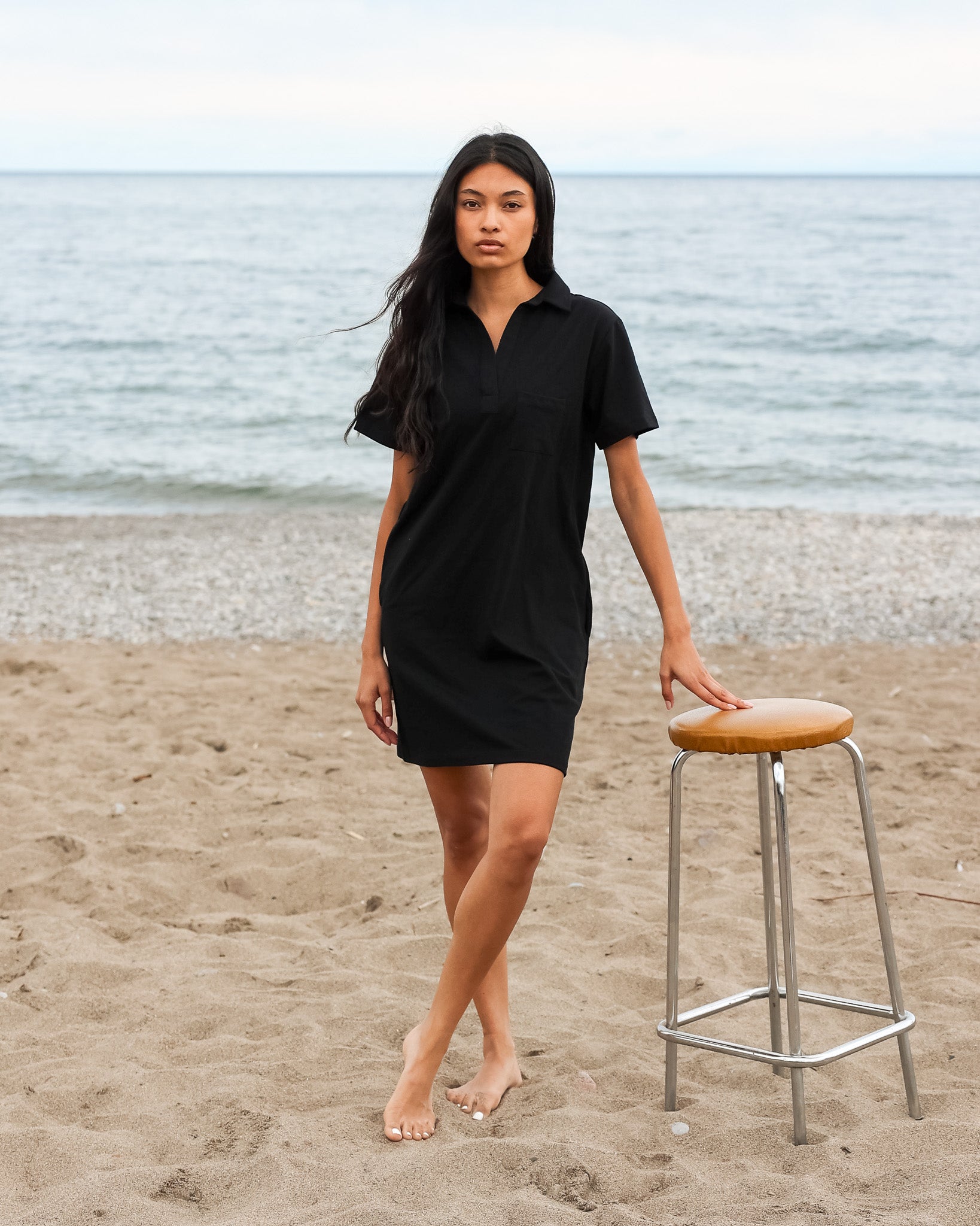 Popover Dress Black - Made in Canada - Province of Canada