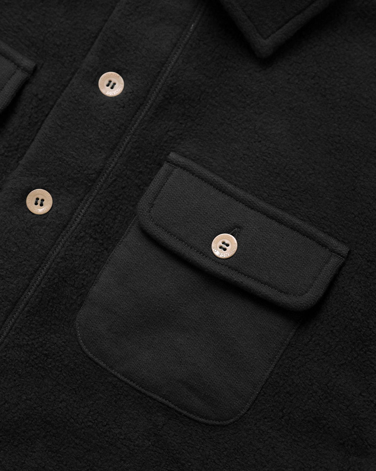 Made in Canada 100% Cotton Reverse Fleece Overshirt Black - Unisex - Province of Canada 