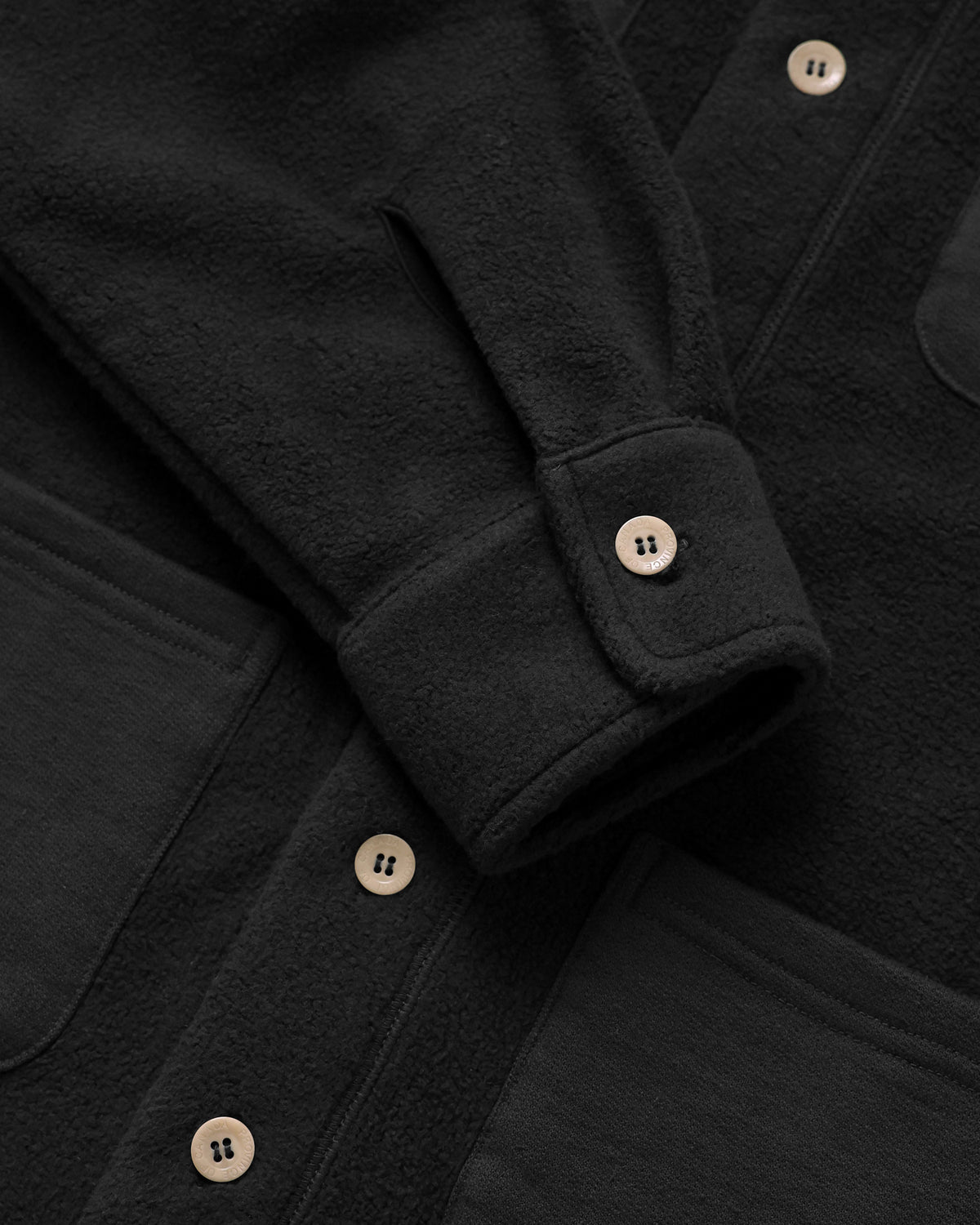 Made in Canada 100% Cotton Reverse Fleece Overshirt Black - Unisex - Province of Canada 