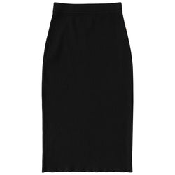 Made in Canada Cotton Midi Ribbed Skirt Black - Province of Canada