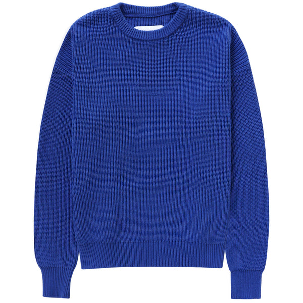 Made in Canada 100% Cotton Knit Sweater Royal Cobalt Blue - Unisex - Province of Canada