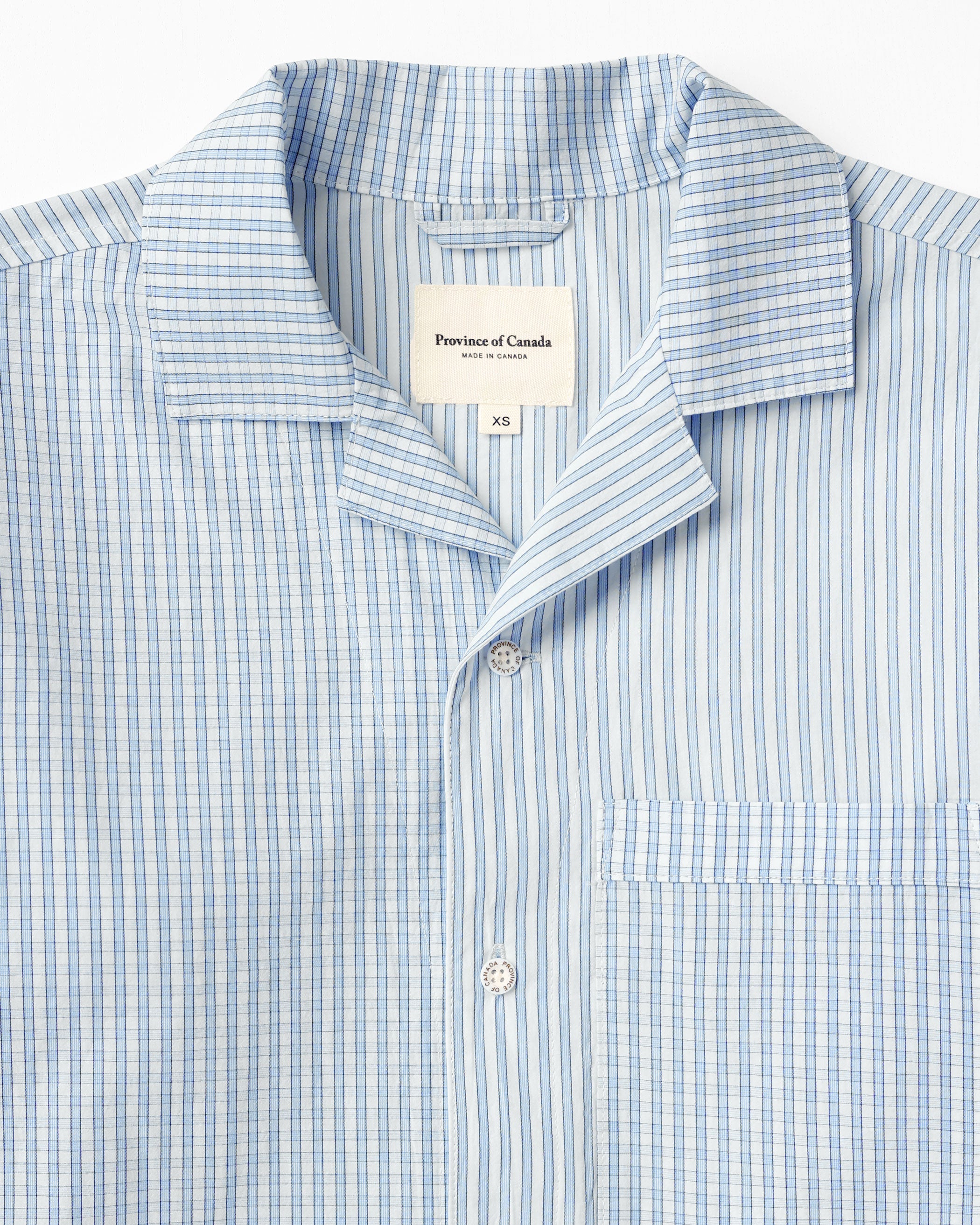Made in Canada 100% Cotton Pyjama Shirt Blue Patchwork - Unisex - Province of Canada 
