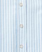 Made in Canada 100% Cotton Boxy Oxford Wide Stripe Shirt Blue - Womens - Province of Canada 