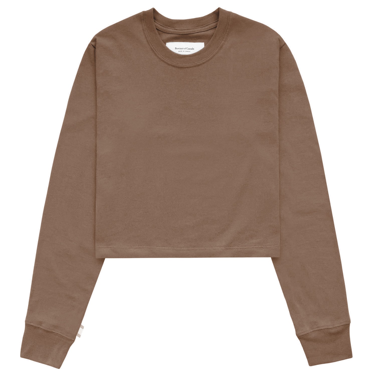 Made in Canada Monday Long Sleeve Crop Top Cocoa  Brown - Unisex - Province of Canada