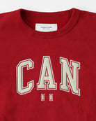100% Cotton Fleece CAN Sweatshirt Red- Unisex - Province of Canada