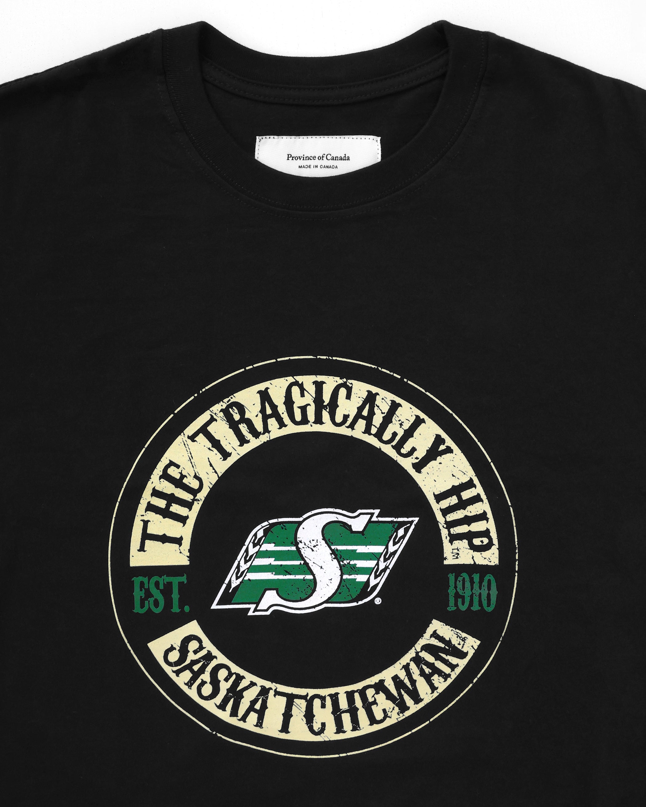 Made in Canada Saskatchewan Roughriders CFL x The Tragically Hip Tee - Unisex - Province of Canada