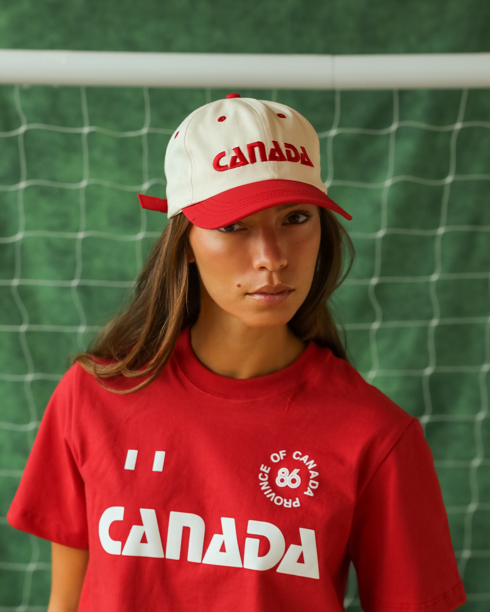 Made in Canada 100% Cotton Baseball Hat Red Natural - Province of Canada