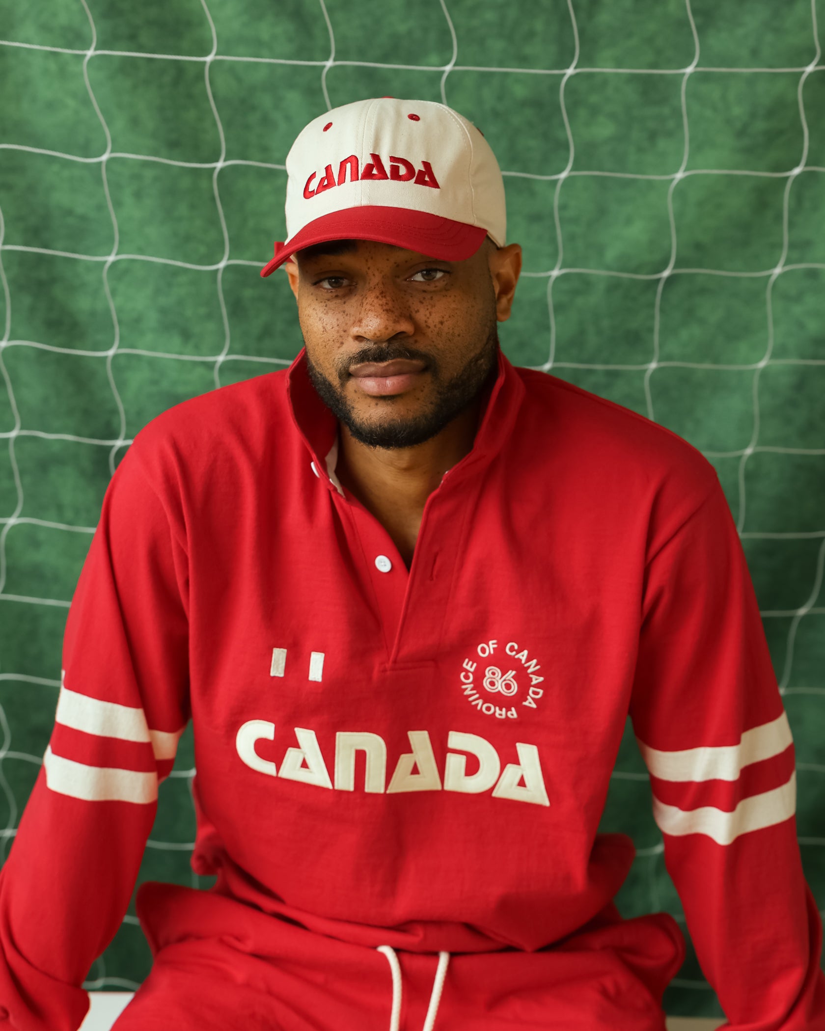 Made in Canada 100% Cotton Baseball Hat Red Natural - Province of Canada