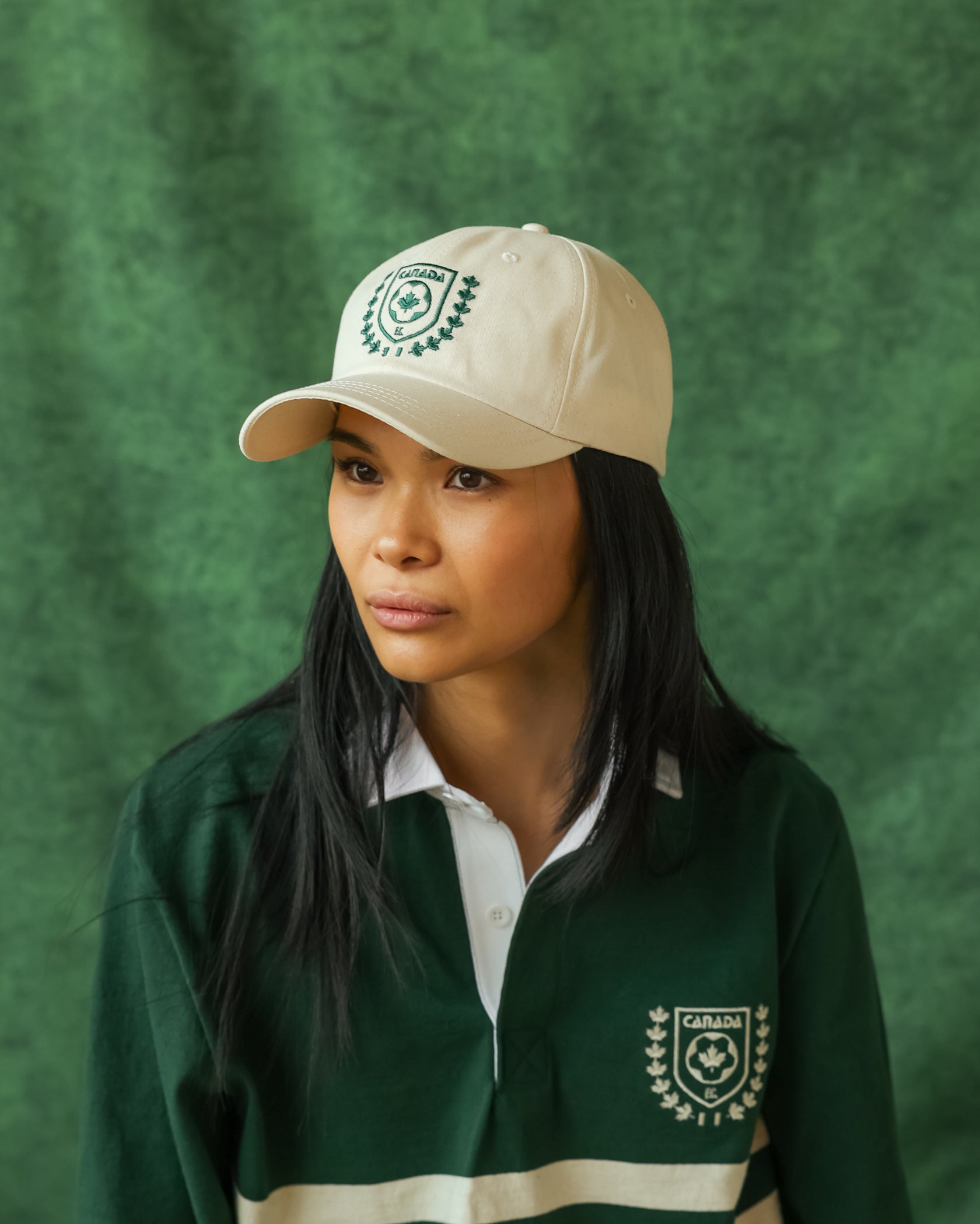Made in Canada 100% Cotton Natural Forest Crest Baseball Hat - Province of Canada