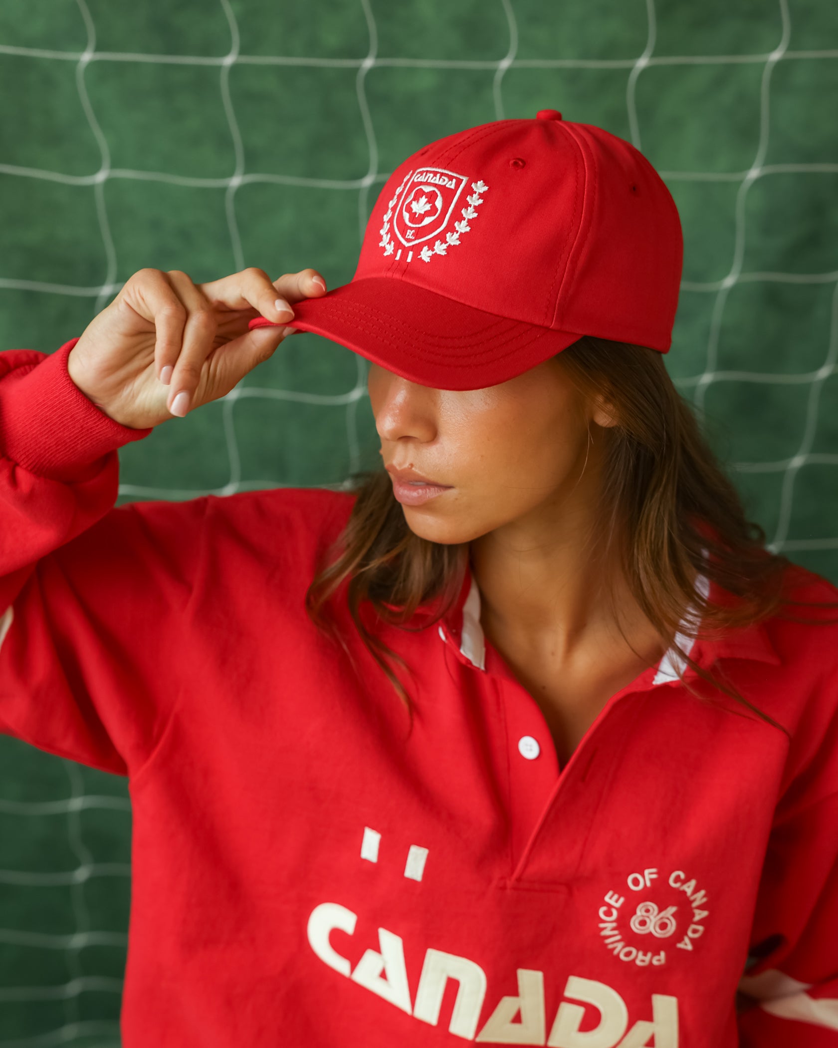 Made in Canada 100% Cotton Red Crest Baseball Hat - Province of Canada