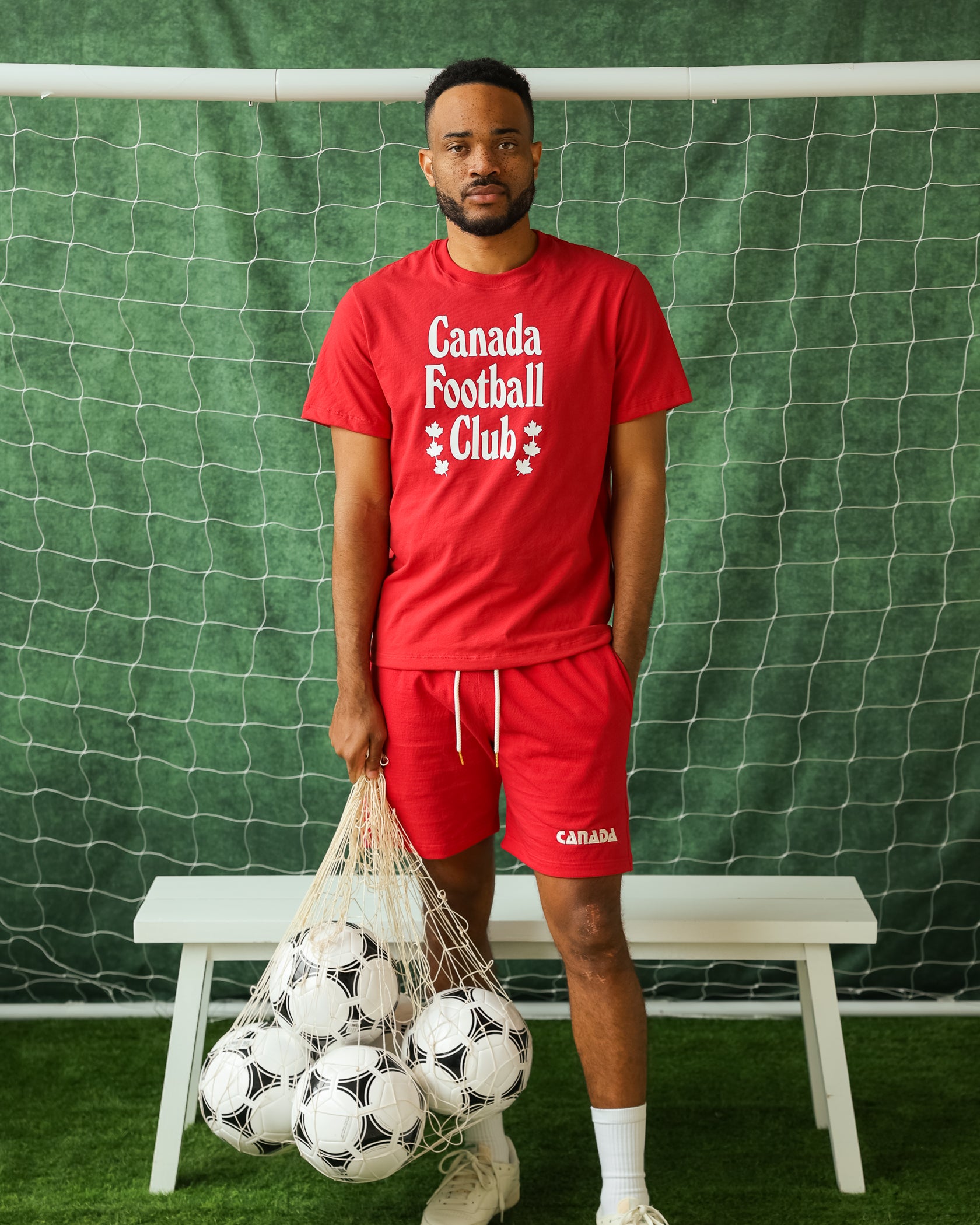 Made in Canada 100% Organic Cotton Canada Football Club Tee Red - Unisex - Province of Canada
