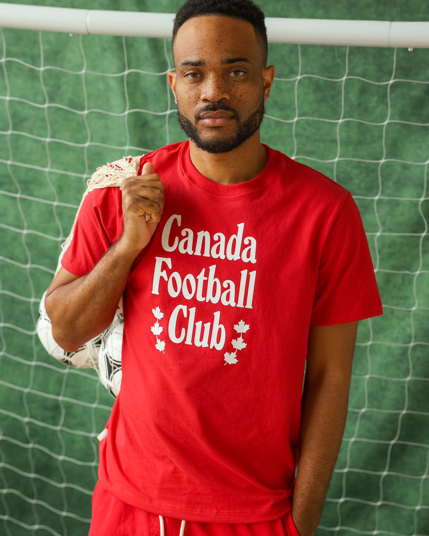 Made in Canada 100% Organic Cotton Canada Football Club Tee Red - Unisex - Province of Canada