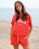 Made in Canada Organic Cotton Canada Day T-Shirt Tee Tart Red - Unisex - Province of Canada