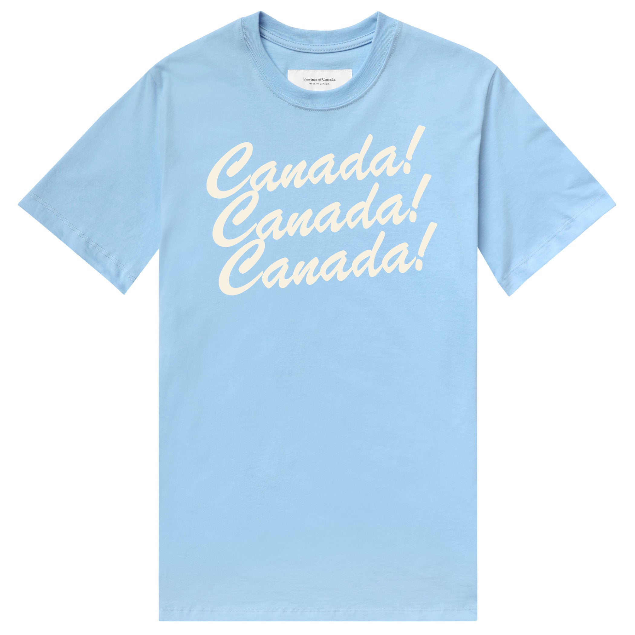 Made in Canada Organic Cotton Canada Day T-Shirt Tee Sky Blue - Unisex - Province of Canada