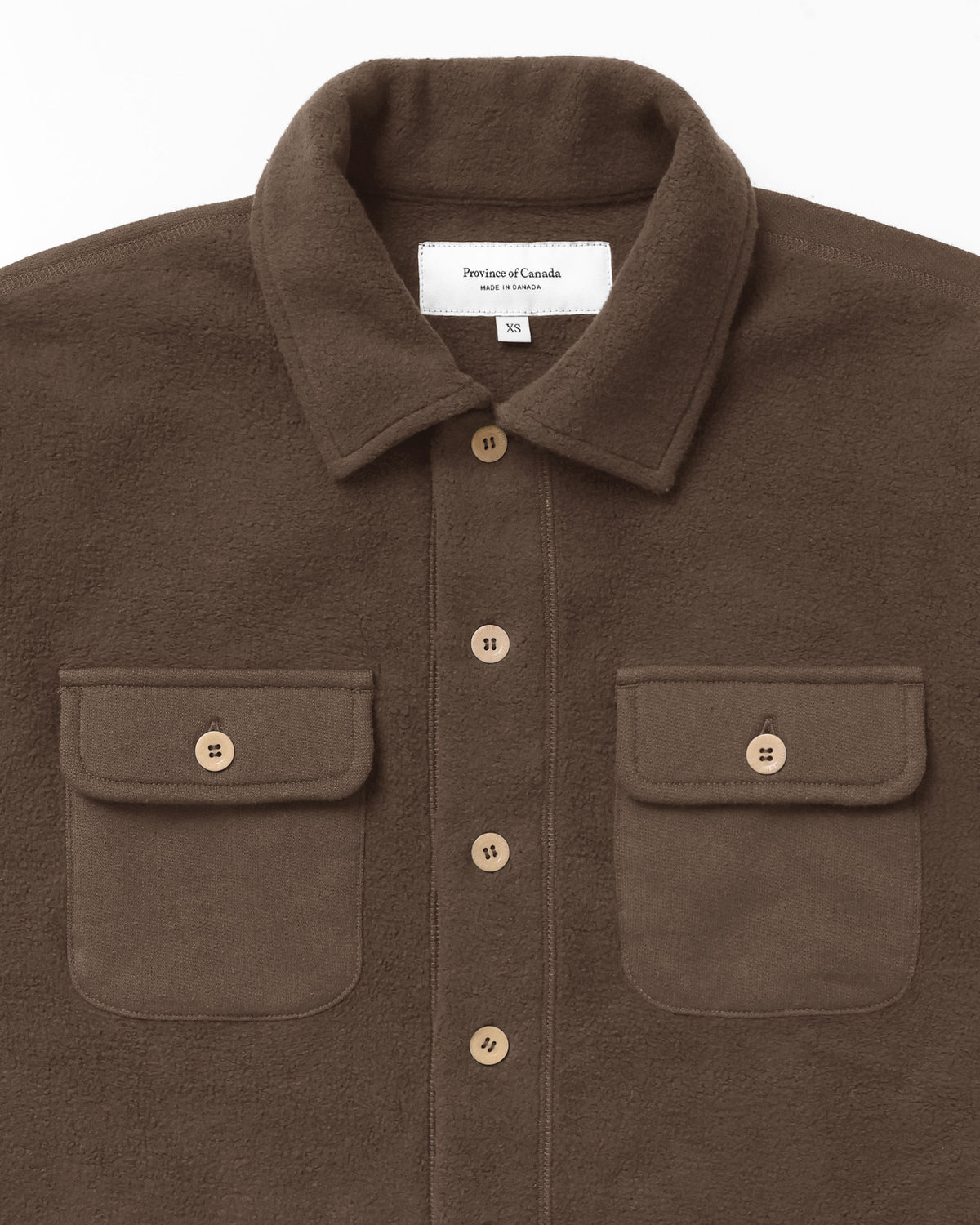 Reverse Fleece Overshirt Chestnut - Unisex - Made in Canada - Province of Canada