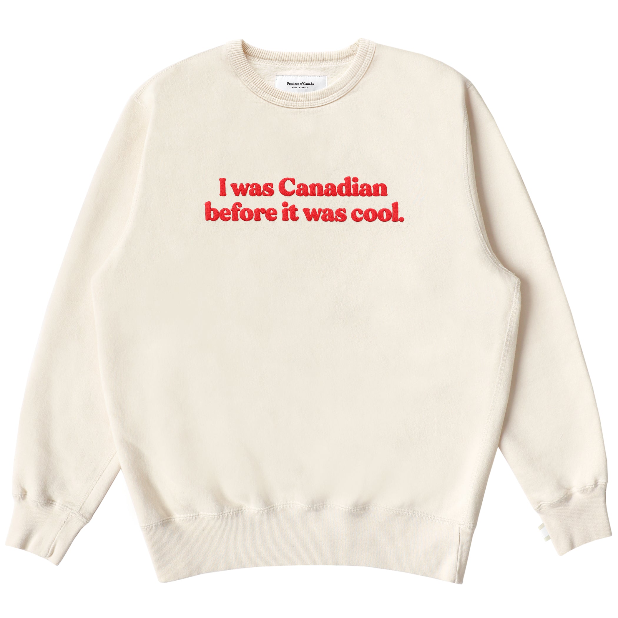 Made in Canada Fleece Cool Canadian Sweatshirt Cream - Unisex - Province of Canada 