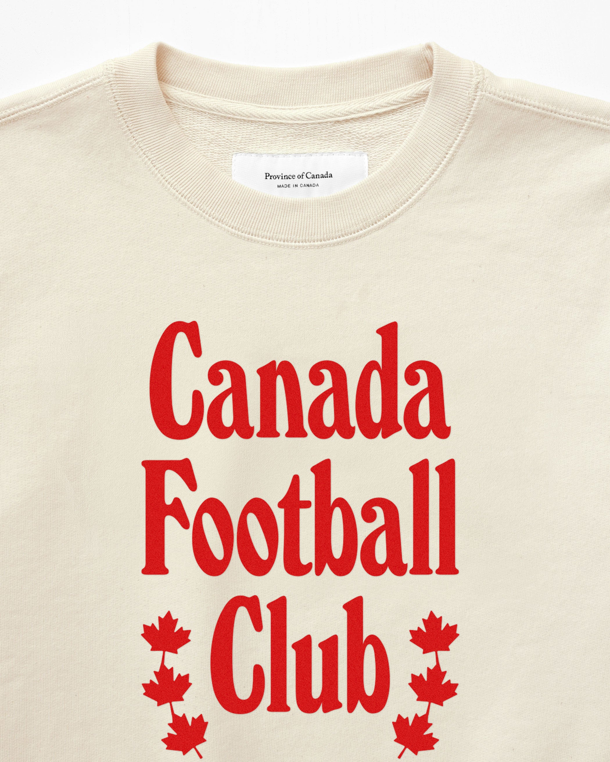 Made in Canada 100% Cotton Canada Football Club Sweatshirt Natural - Unisex - Province of Canada