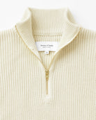 Made in Canada 100% Cotton Knit Half Zip Sweater Cream - Unisex - Province of Canada