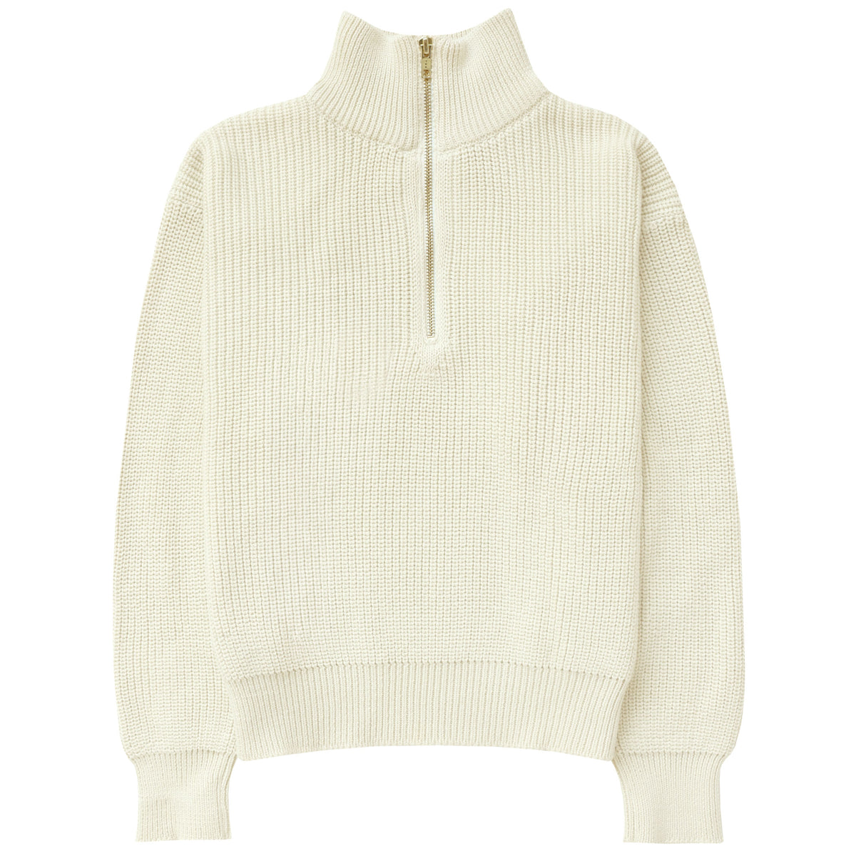 Made in Canada 100% Cotton Knit Half Zip Sweater Cream - Unisex - Province of Canada