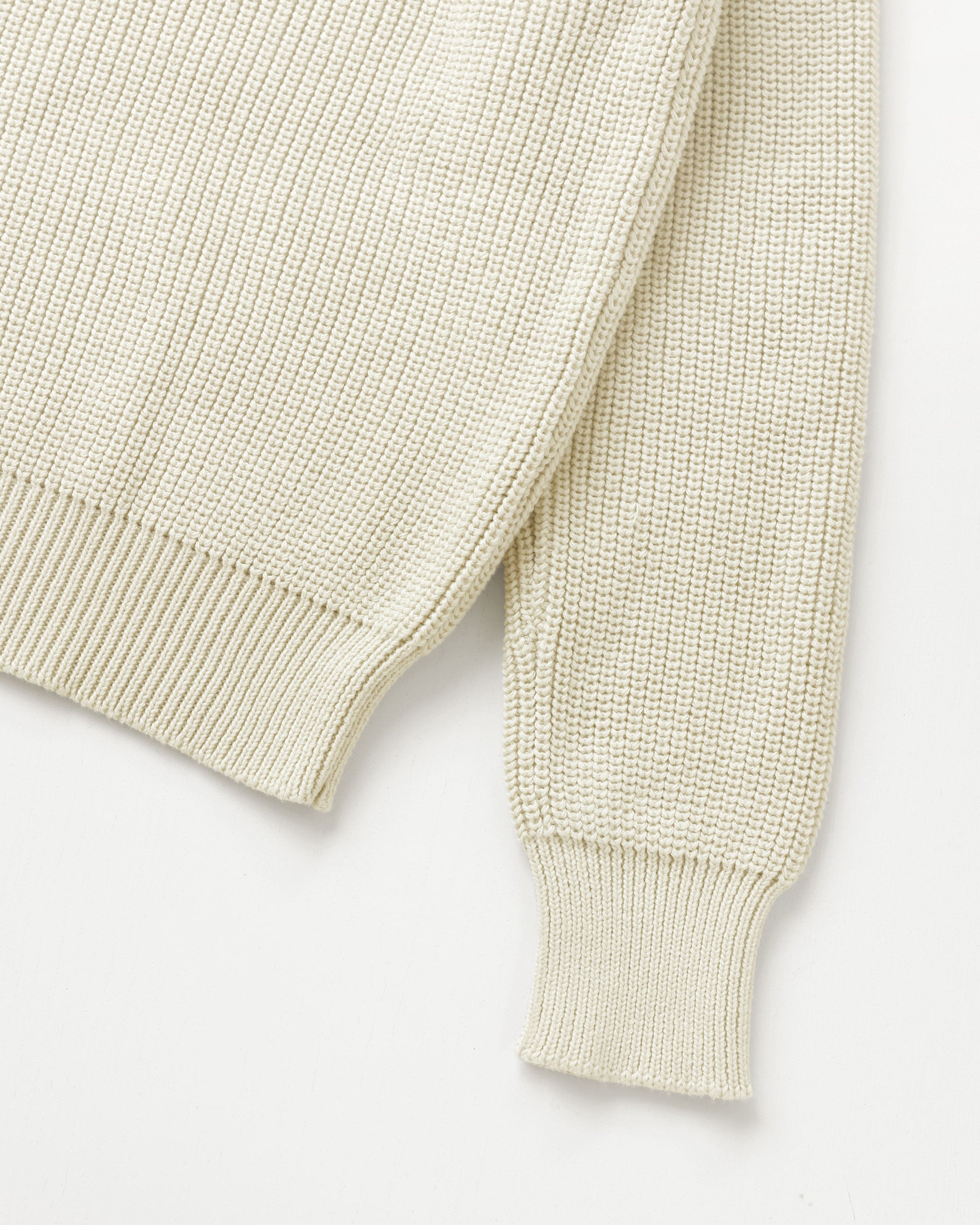 Made in Canada 100% Cotton Knit Half Zip Sweater Cream - Unisex - Province of Canada