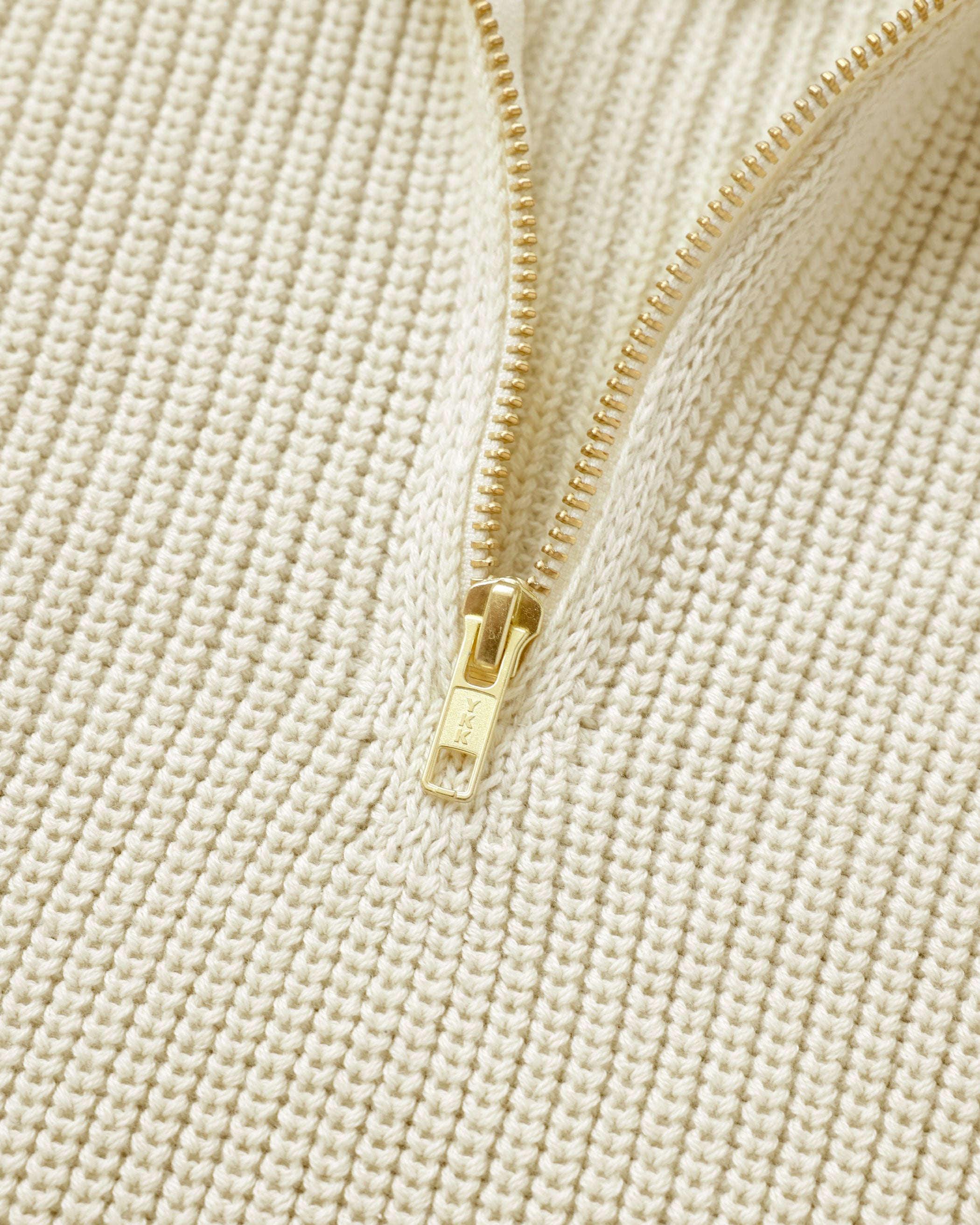 Made in Canada 100% Cotton Knit Half Zip Sweater Cream - Unisex - Province of Canada