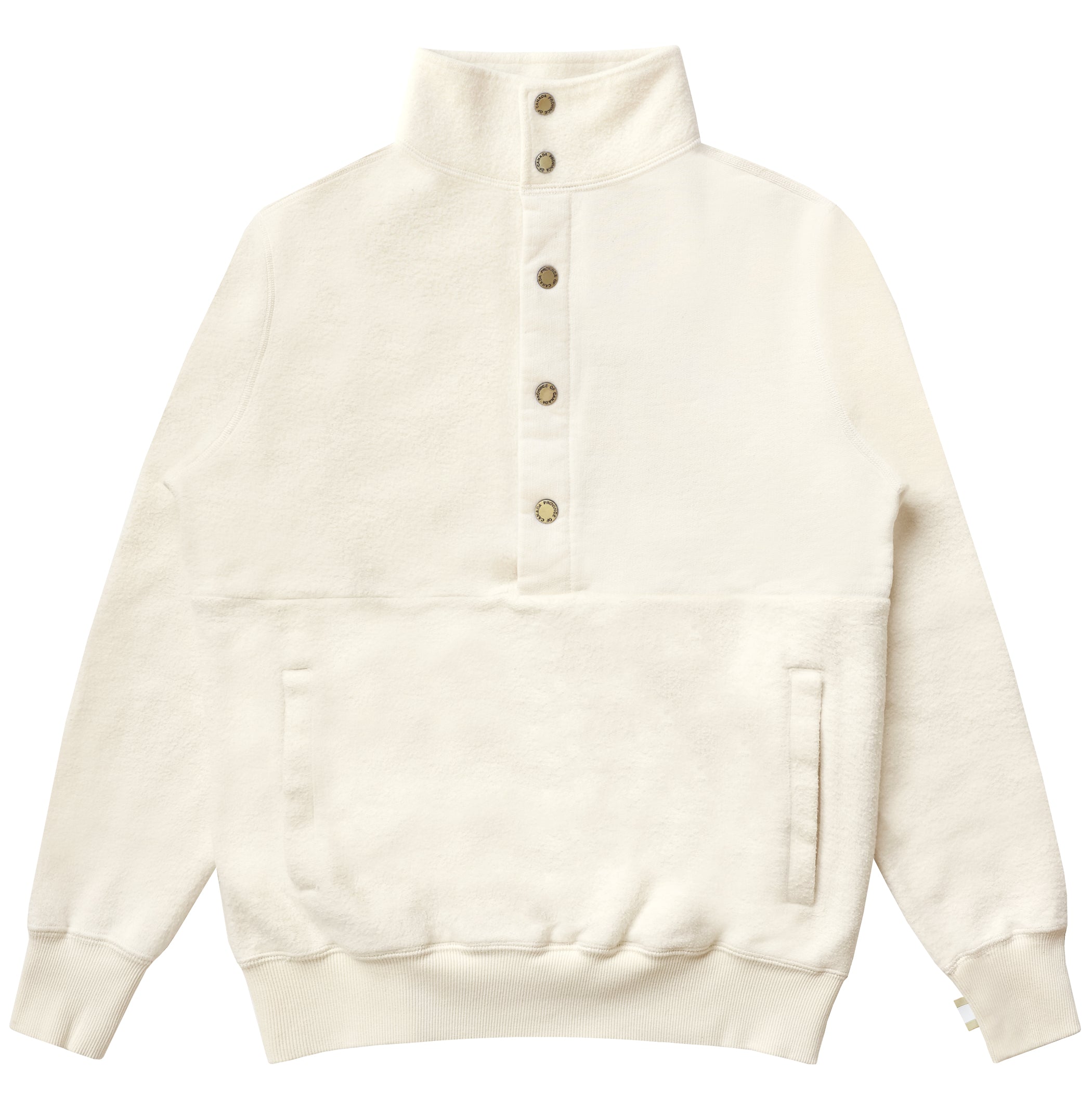 Made in Canada Reverse Fleece Pullover Cream - Unisex - Province of Canada 