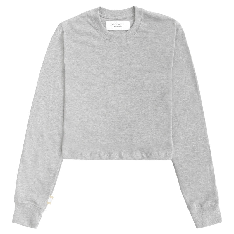 Province of Canada - Monday Long Sleeve Crop Top Heather Grey - Made in Canada