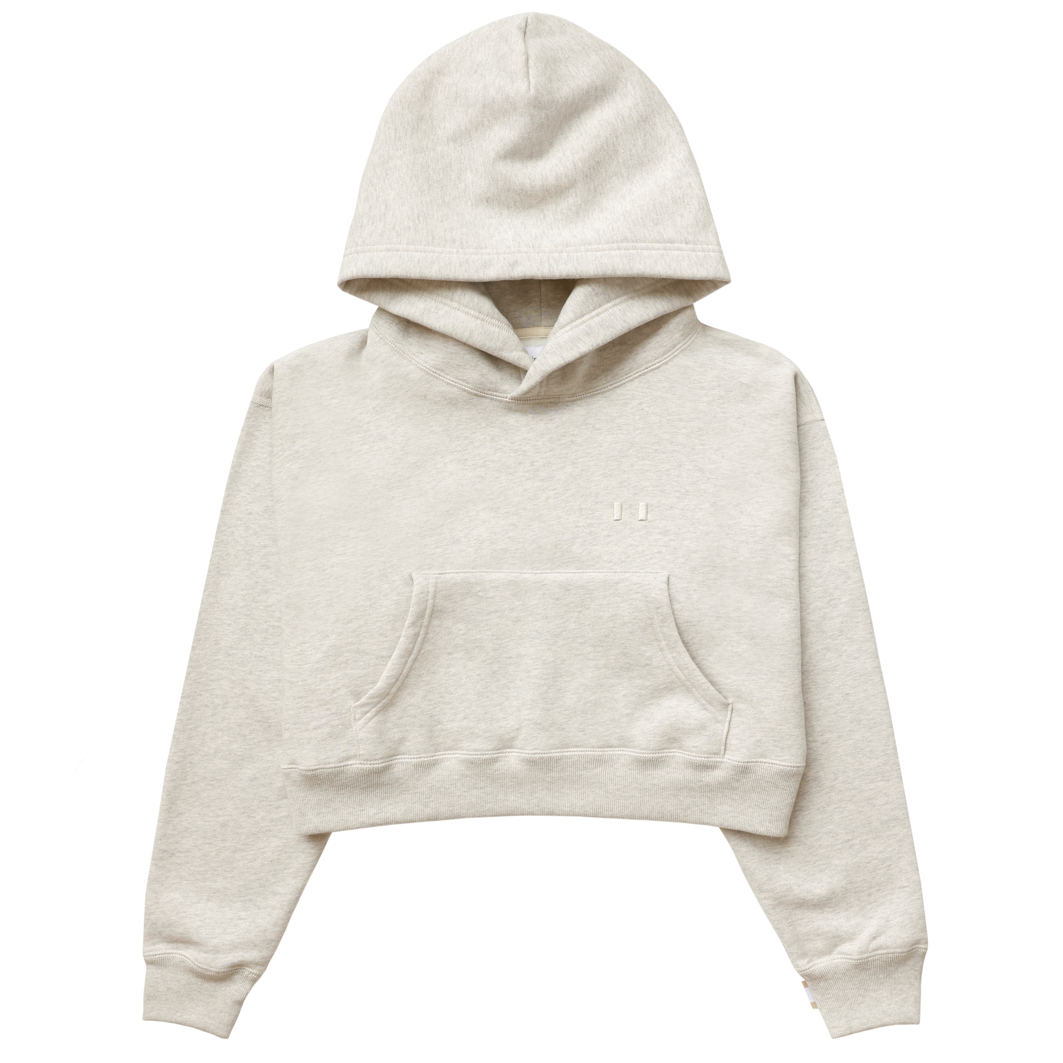 Made in Canada Fleece Flag Fleece Crop Hoodie Eggshell Province of Canada