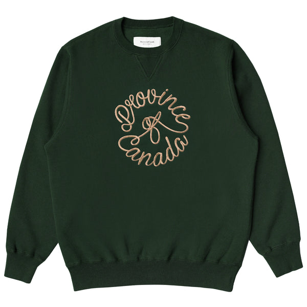 Made in Canada Embroidered Crest Fleece Sweatshirt Forest Unisex - Province of Canada