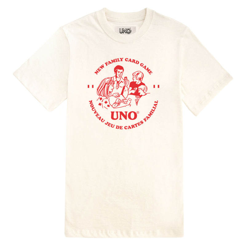 UNO Family Card Game Tee Natural  Unisex - Made in Canada - Province of Canada