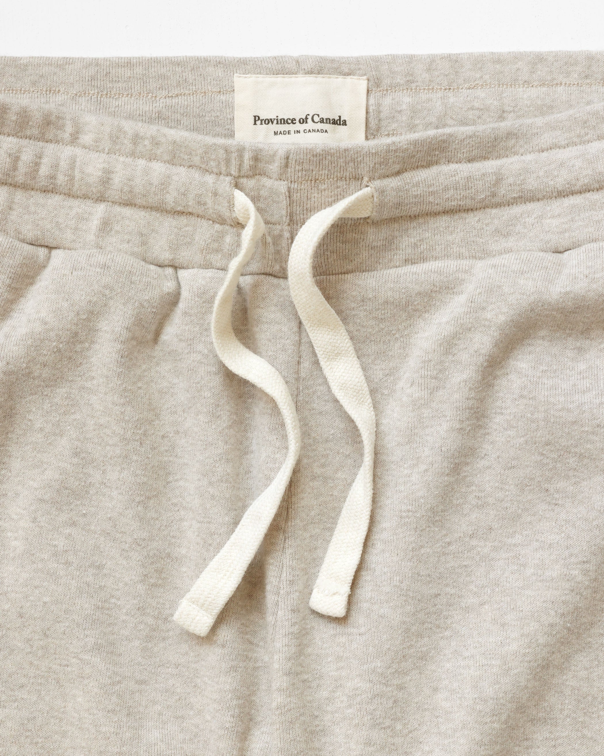 Made in Canada 100% Certified Organic Cotton Fine Ribbed Sweatpant Oatmeal - Unisex - Province of Canada