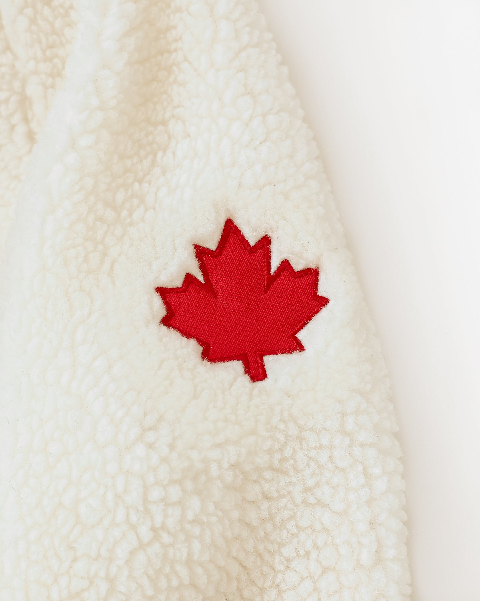 Made in Canada Limited Edition Province of Canada x Heated Rivalry Fleece Jacket Red Details and Cream Fleece