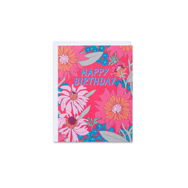 60s Floral Birthday Greeting Card - Made in Canada - Province of Canada