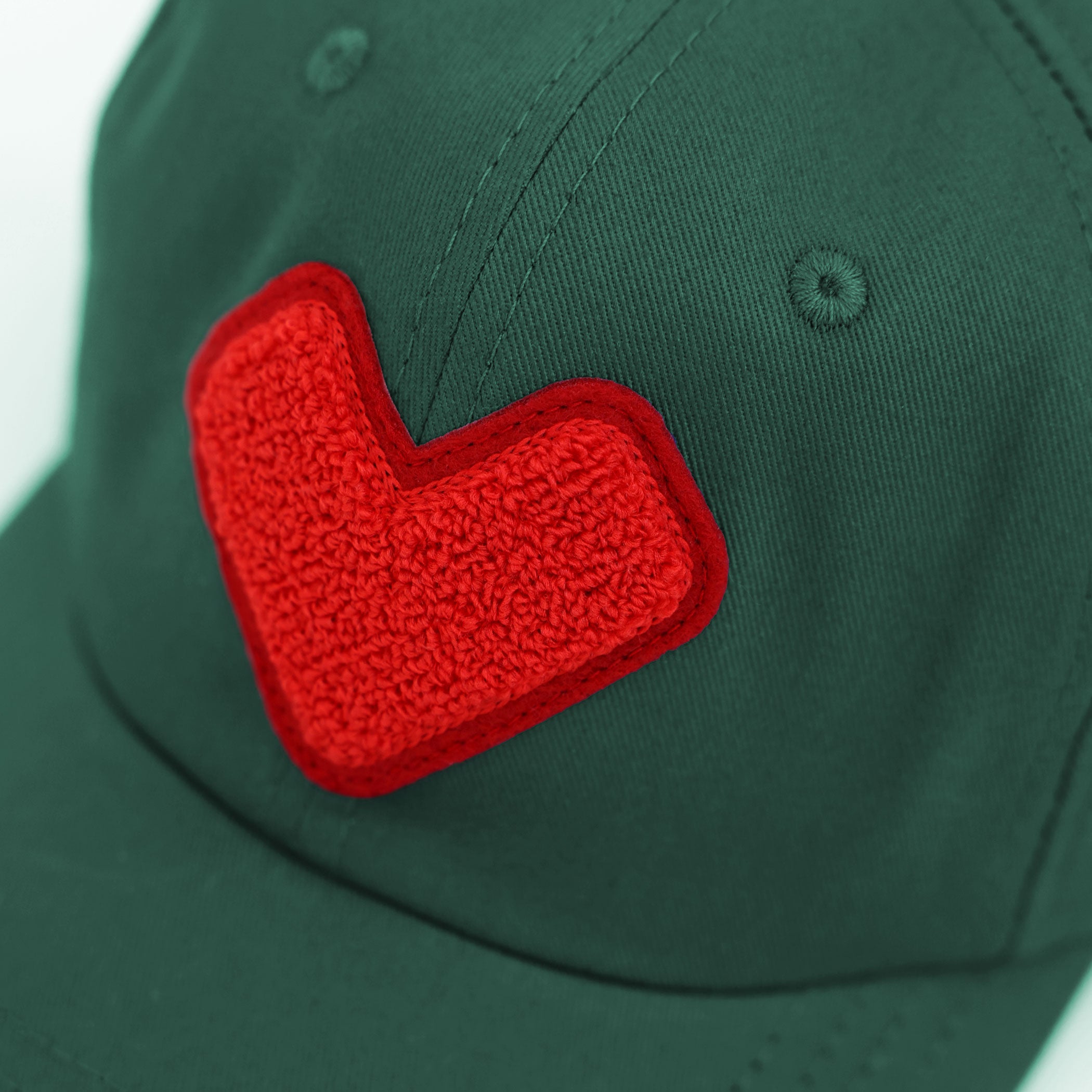 Made in Canada 100% Cotton Kids Heart Baseball Hat Forest Green - Province of Canada