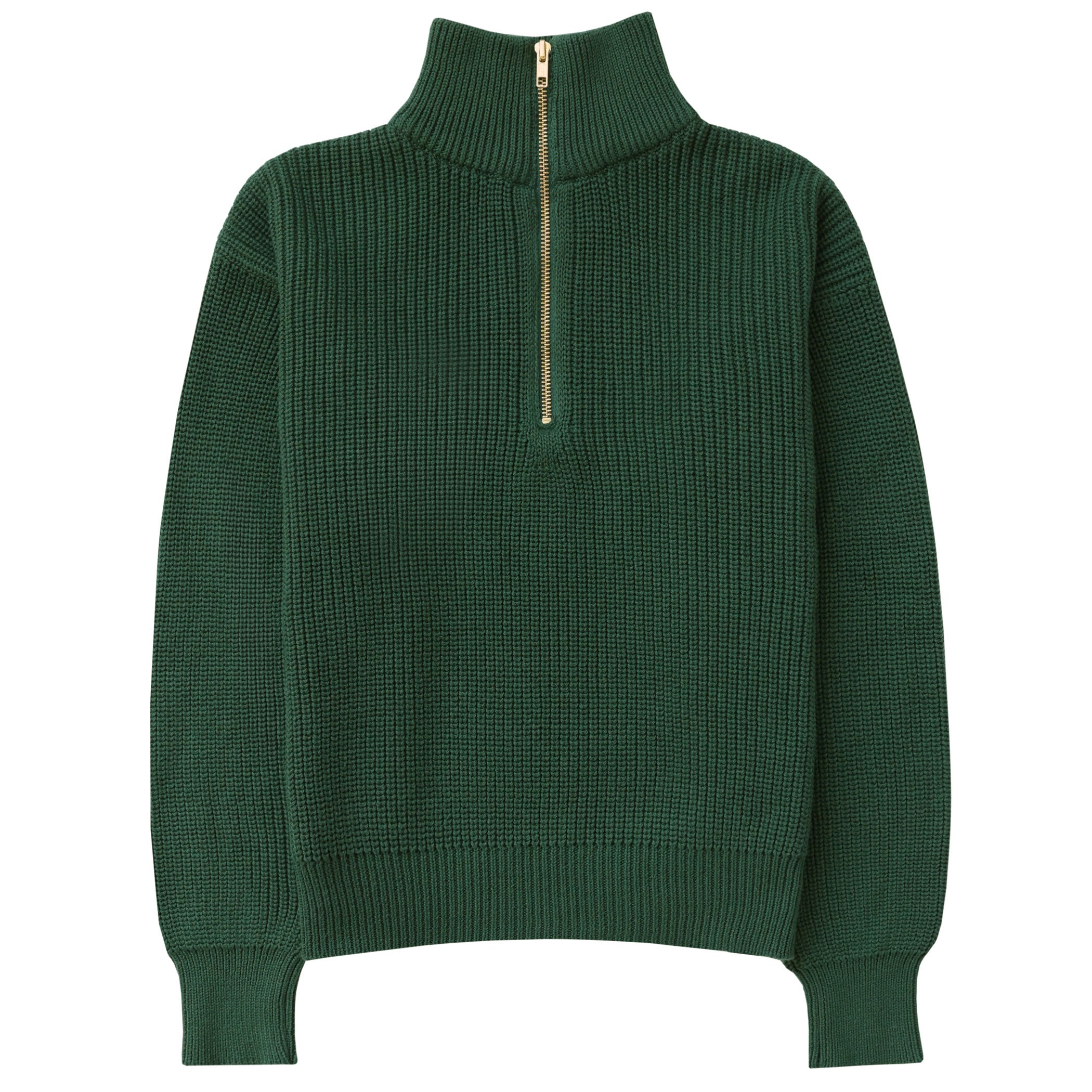 Made in Canada 100% Cotton Knit Half Zip Sweater Forest - Unisex - Province of Canada